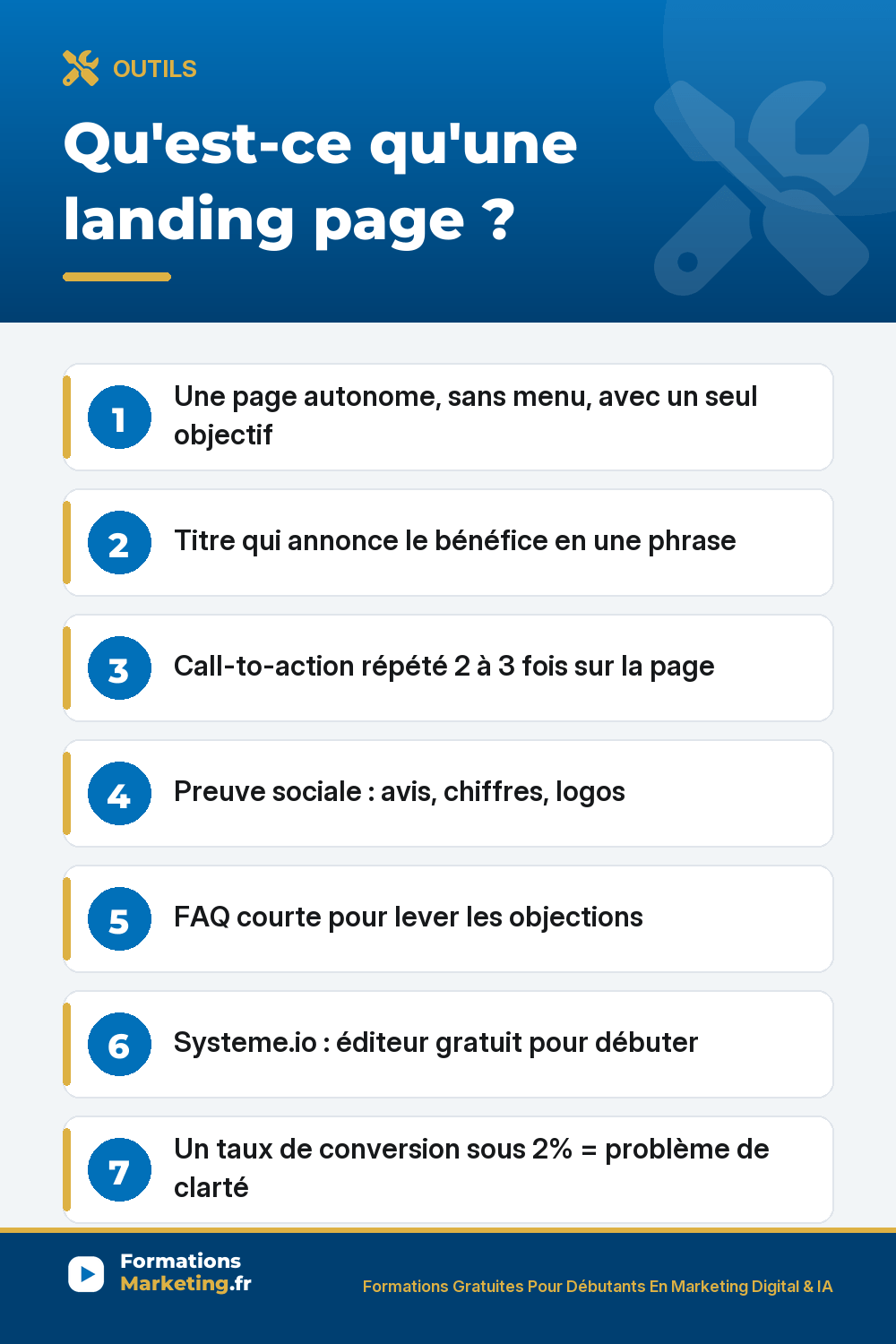 qu est ce qu une landing page pinterest Qu'est-ce qu'une landing page : page autonome sans menu, titre bénéfice, CTA répété, preuve sociale, FAQ courte, Systeme.io pour débuter