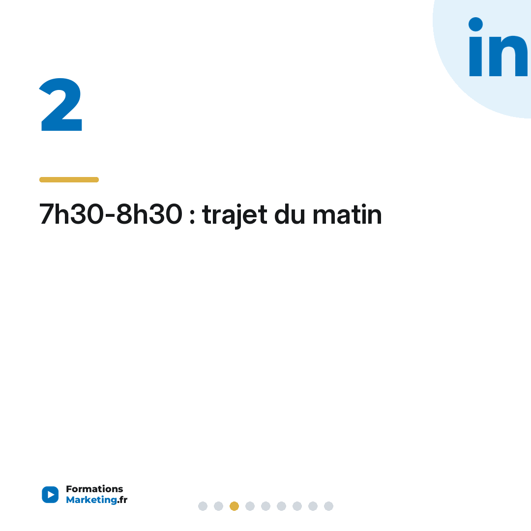 7h30-8h30 : trajet du matin