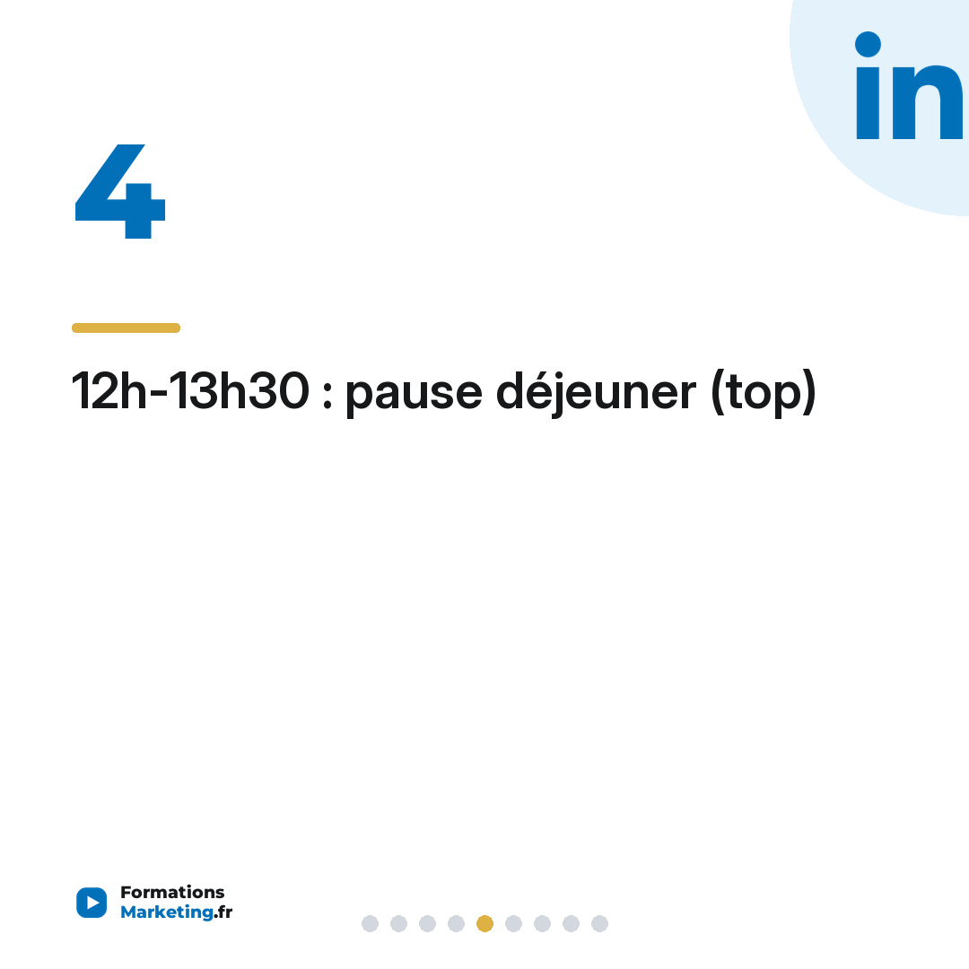 12h-13h30 : pause déjeuner (top)