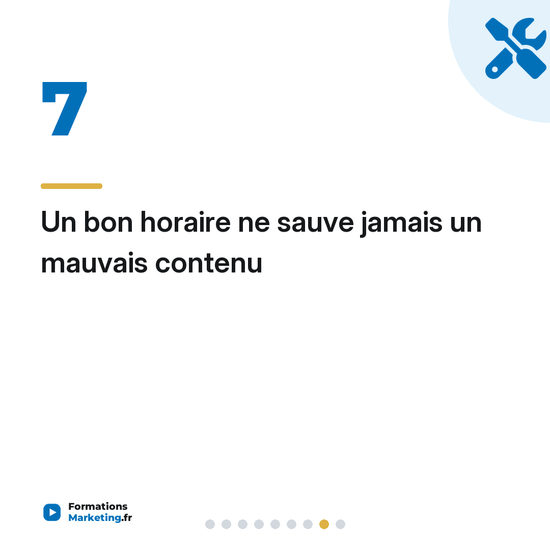 Un bon horaire ne sauve jamais un mauvais contenu