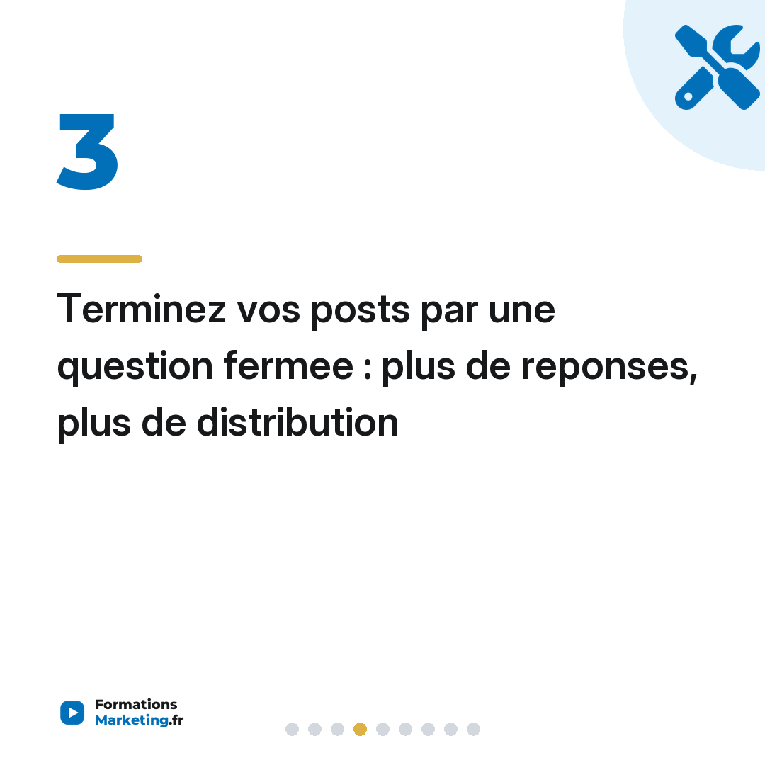 Terminez vos posts par une question fermee : plus de reponses, plus de distribution