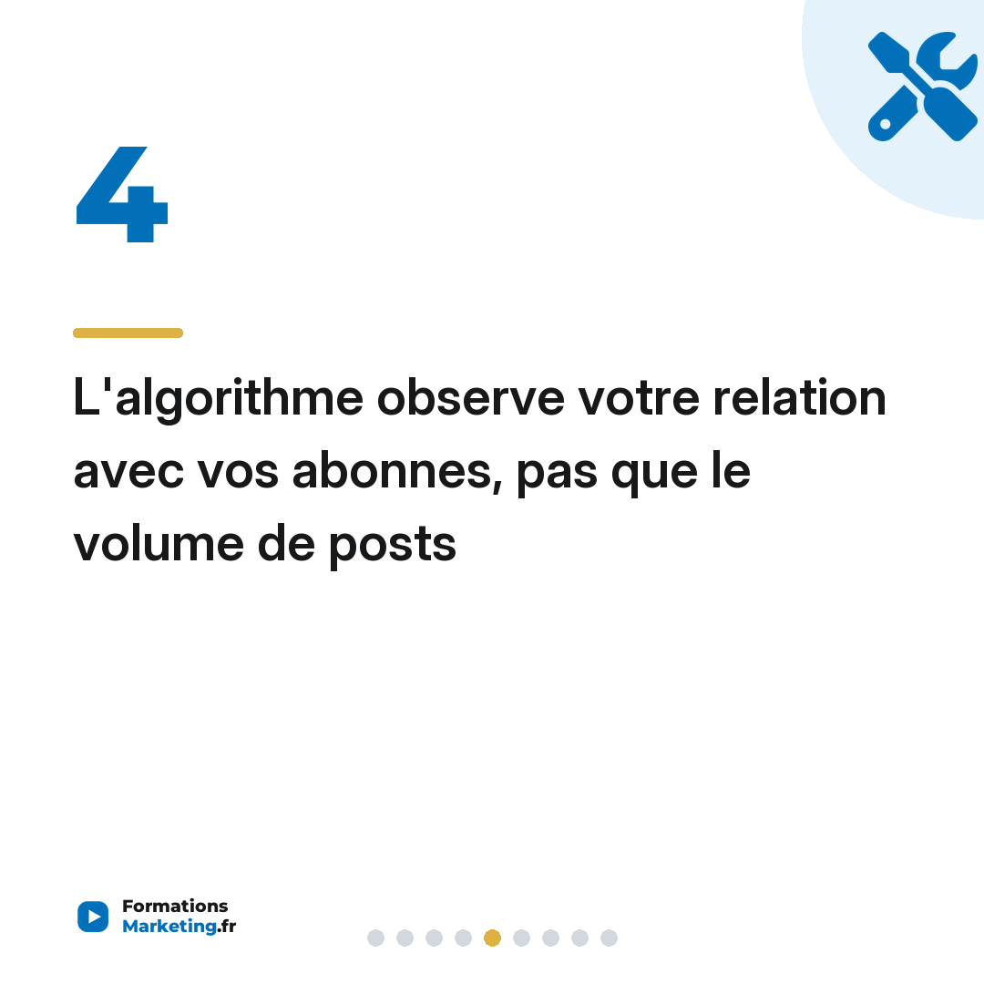 L'algorithme observe votre relation avec vos abonnes, pas que le volume de posts