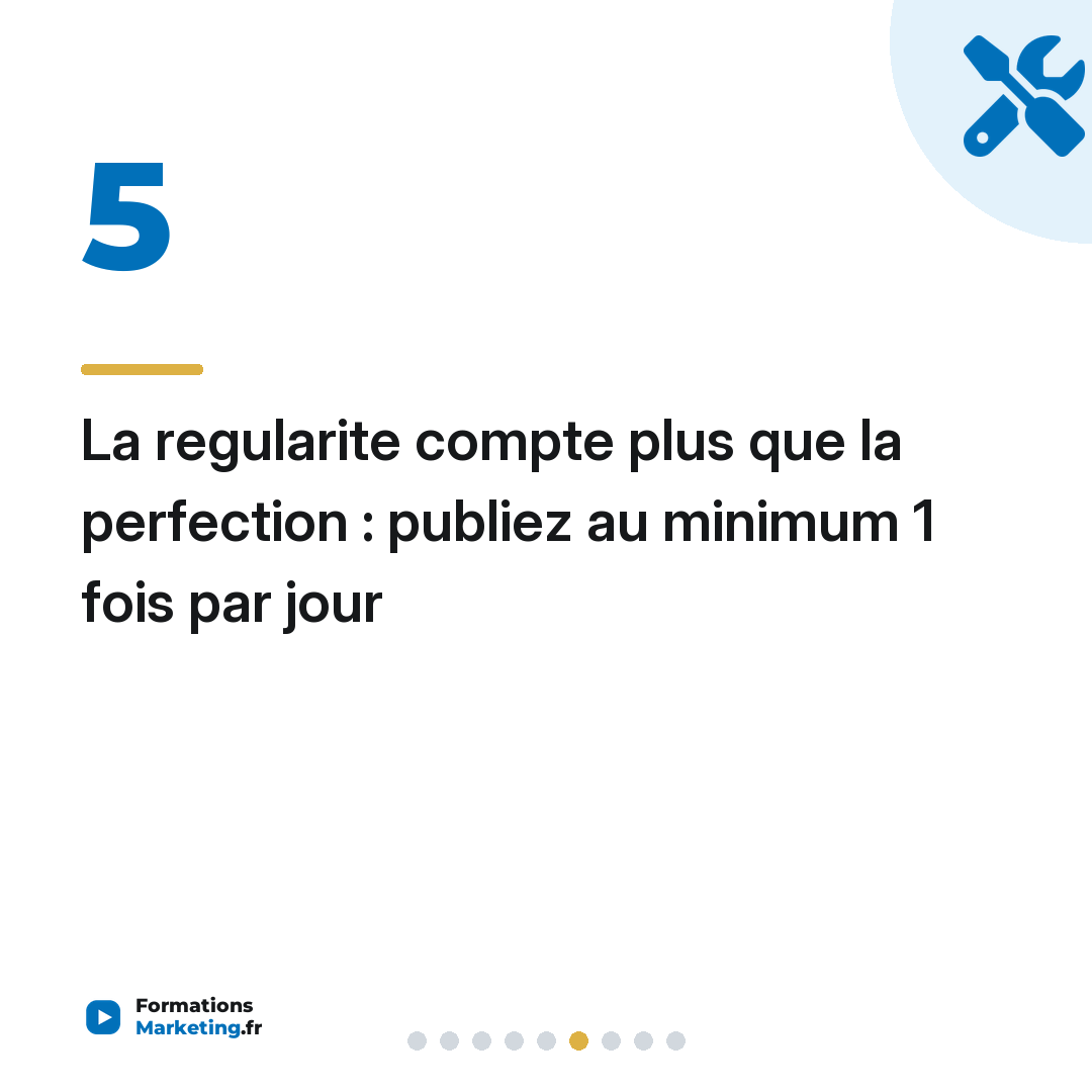La regularite compte plus que la perfection : publiez au minimum 1 fois par jour