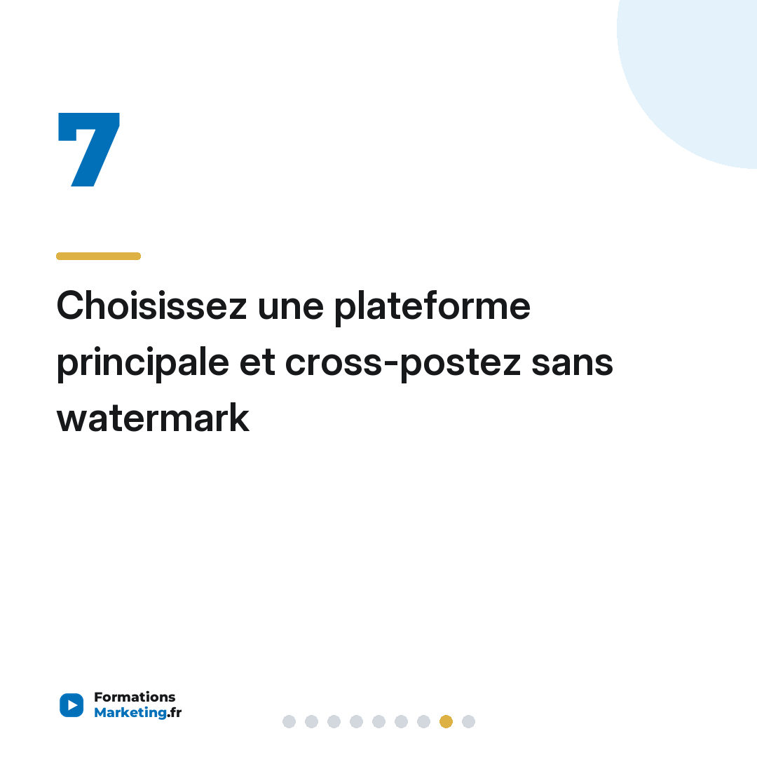 Choisissez une plateforme principale et cross-postez sans watermark