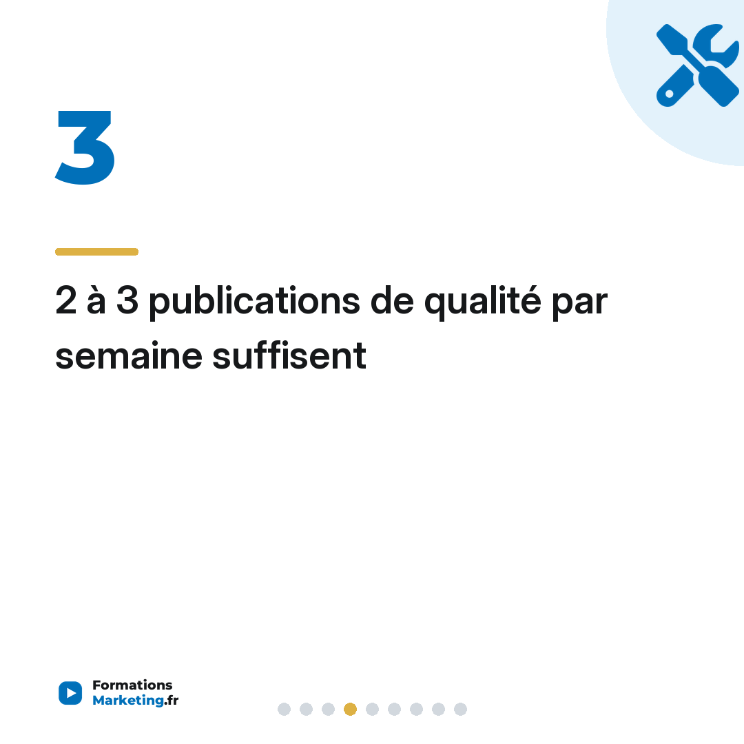 2 à 3 publications de qualité par semaine suffisent