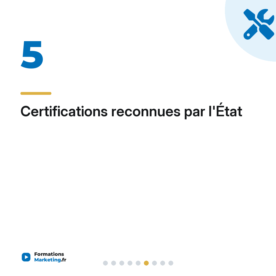 Certifications reconnues par l'État
