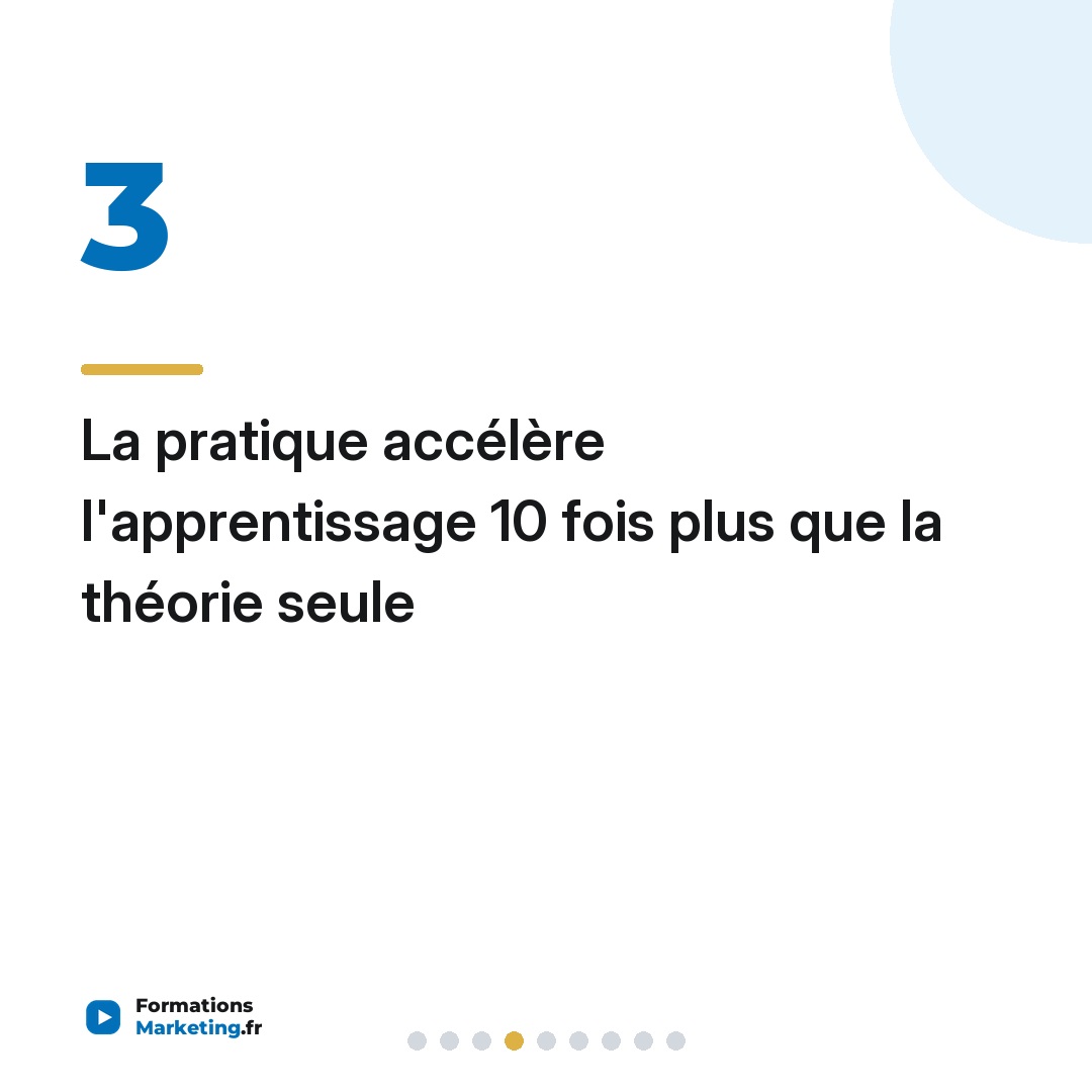 La pratique accélère l'apprentissage 10 fois plus que la théorie seule