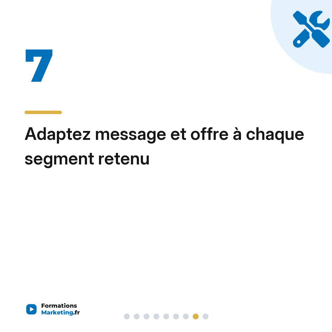 Adaptez message et offre à chaque segment retenu
