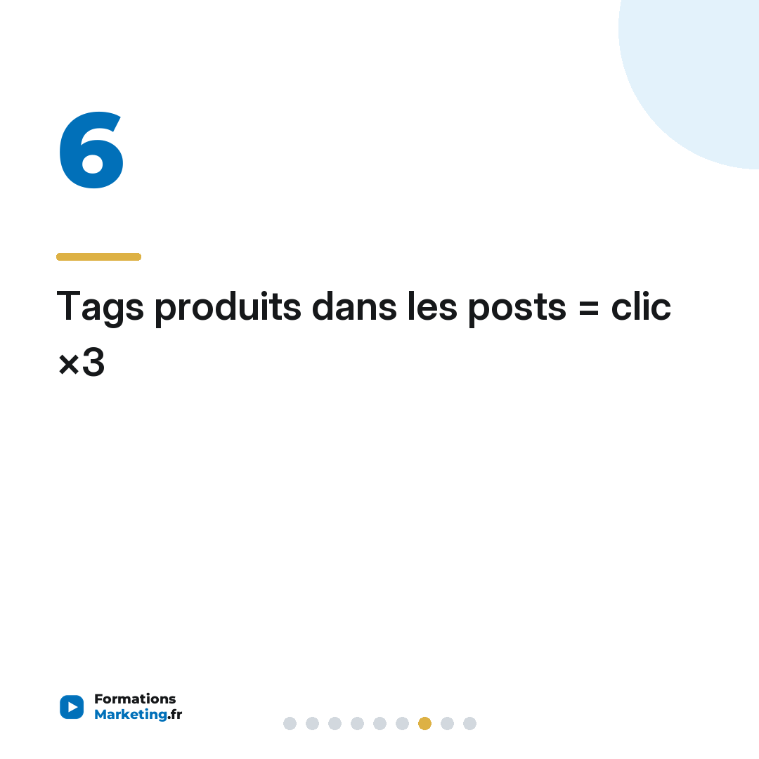 Tags produits dans les posts = clic ×3