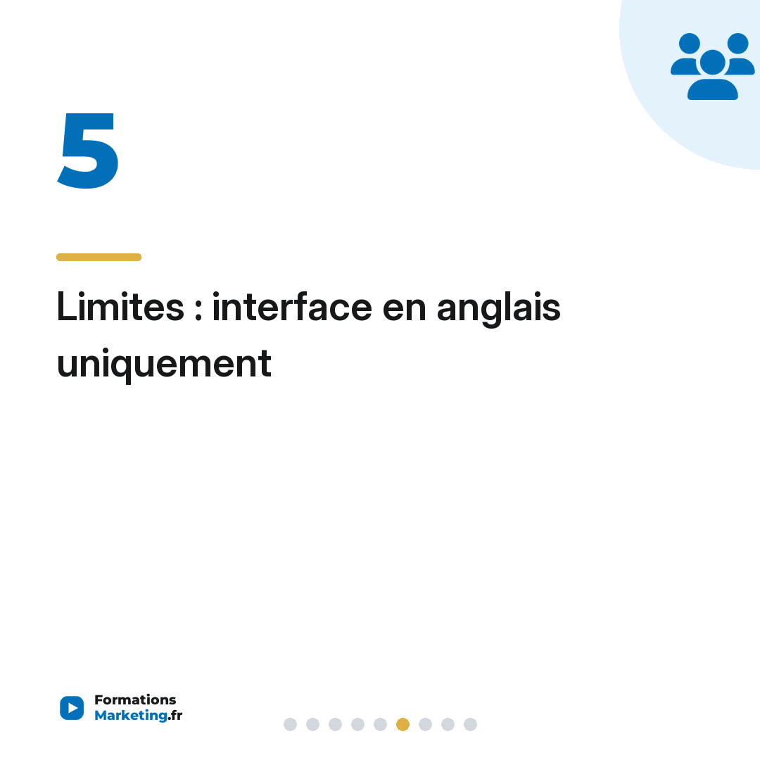 Limites : interface en anglais uniquement