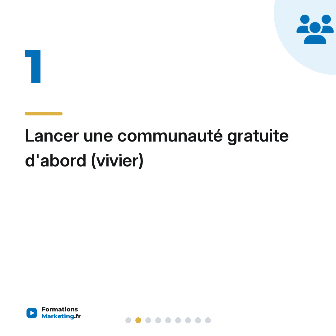Lancer une communauté gratuite d'abord (vivier)