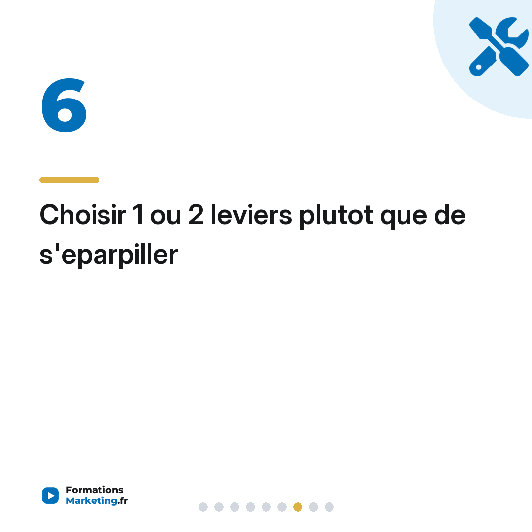 Choisir 1 ou 2 leviers plutot que de s'eparpiller