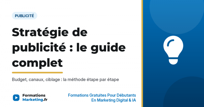 Stratégie de publicité : le guide complet pour débutants - formationsmarketing.fr