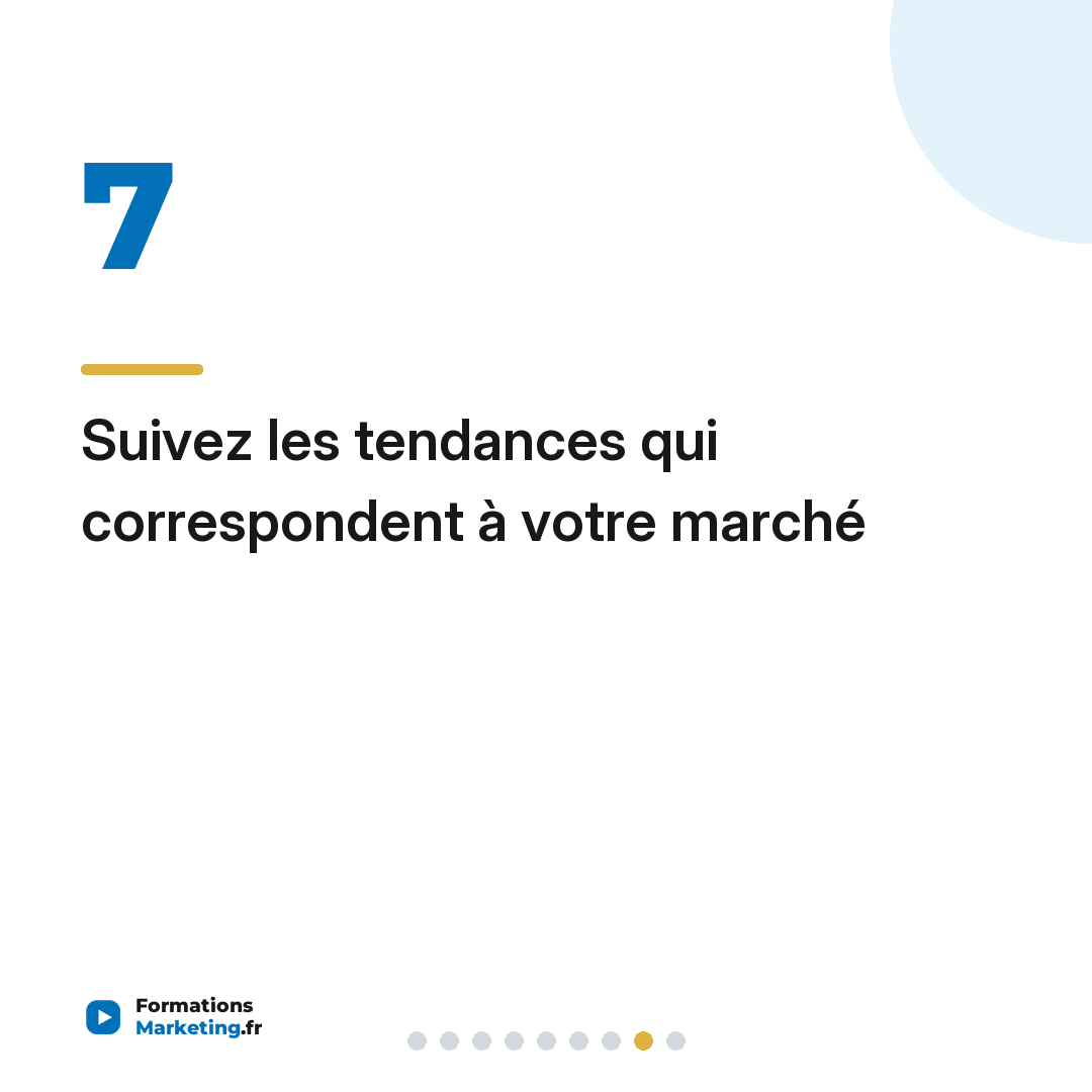 Suivez les tendances qui correspondent à votre marché