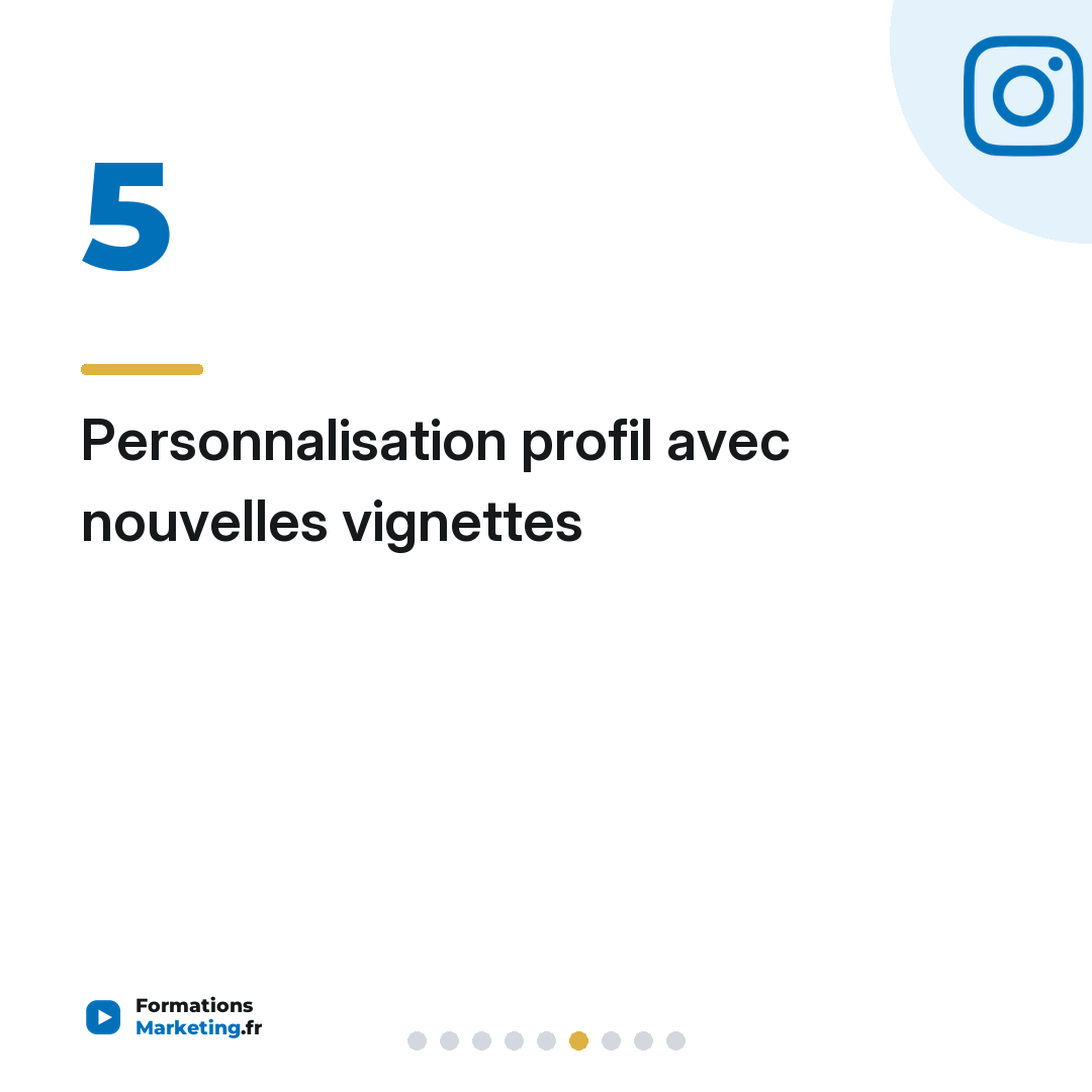 Personnalisation profil avec nouvelles vignettes