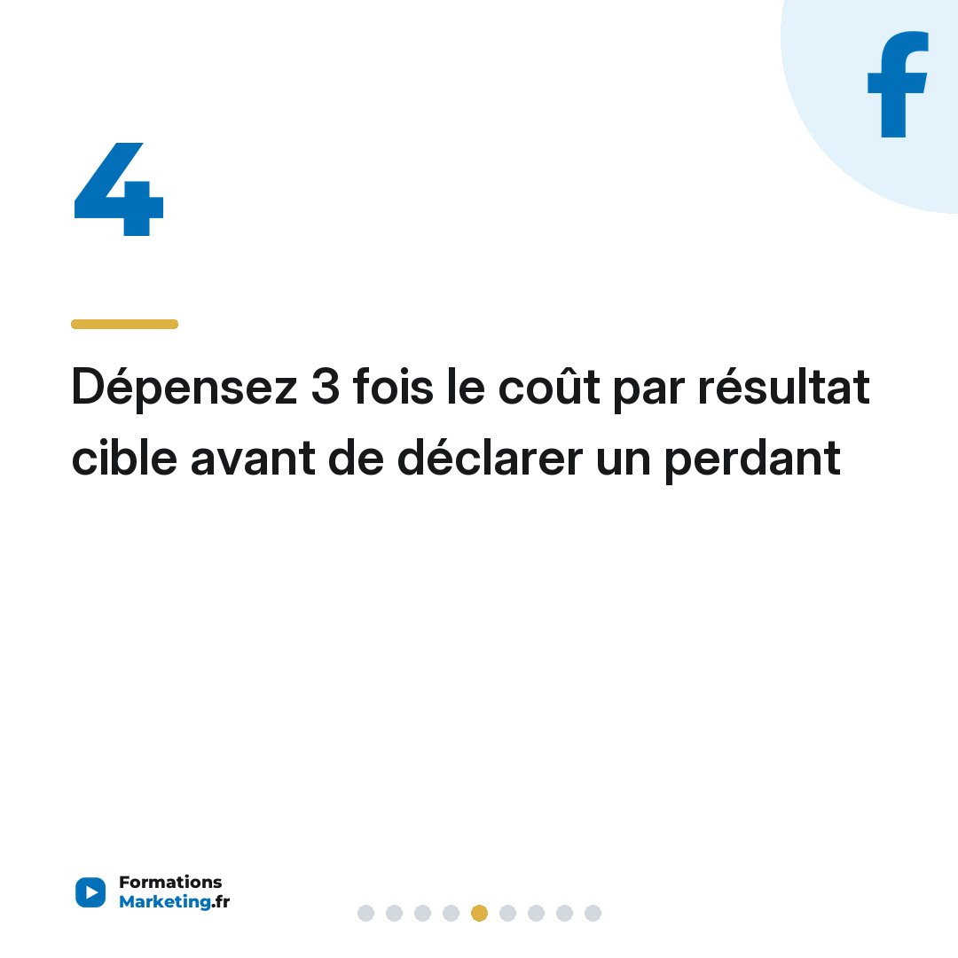 Dépensez 3 fois le coût par résultat cible avant de déclarer un perdant