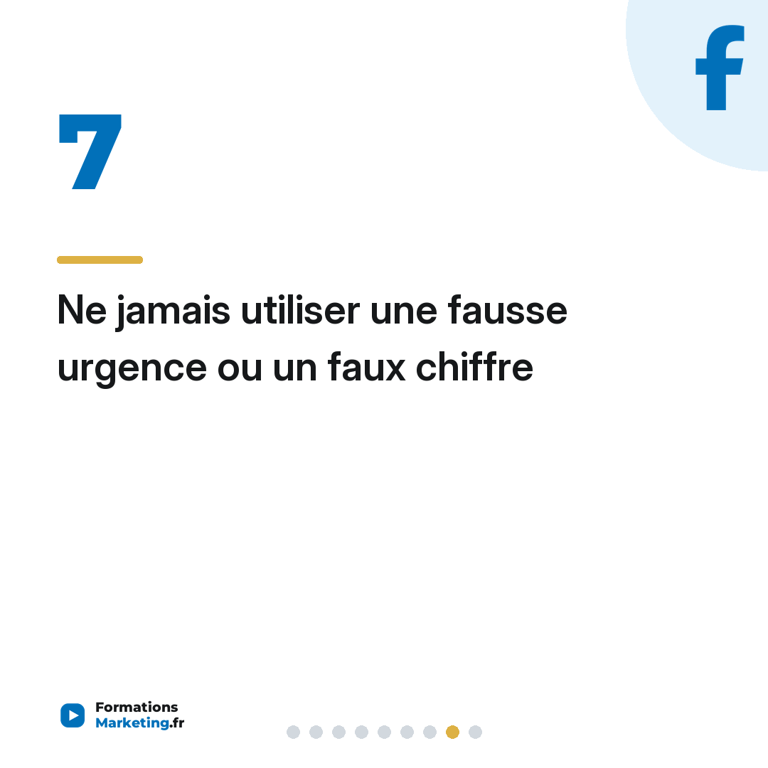 Ne jamais utiliser une fausse urgence ou un faux chiffre