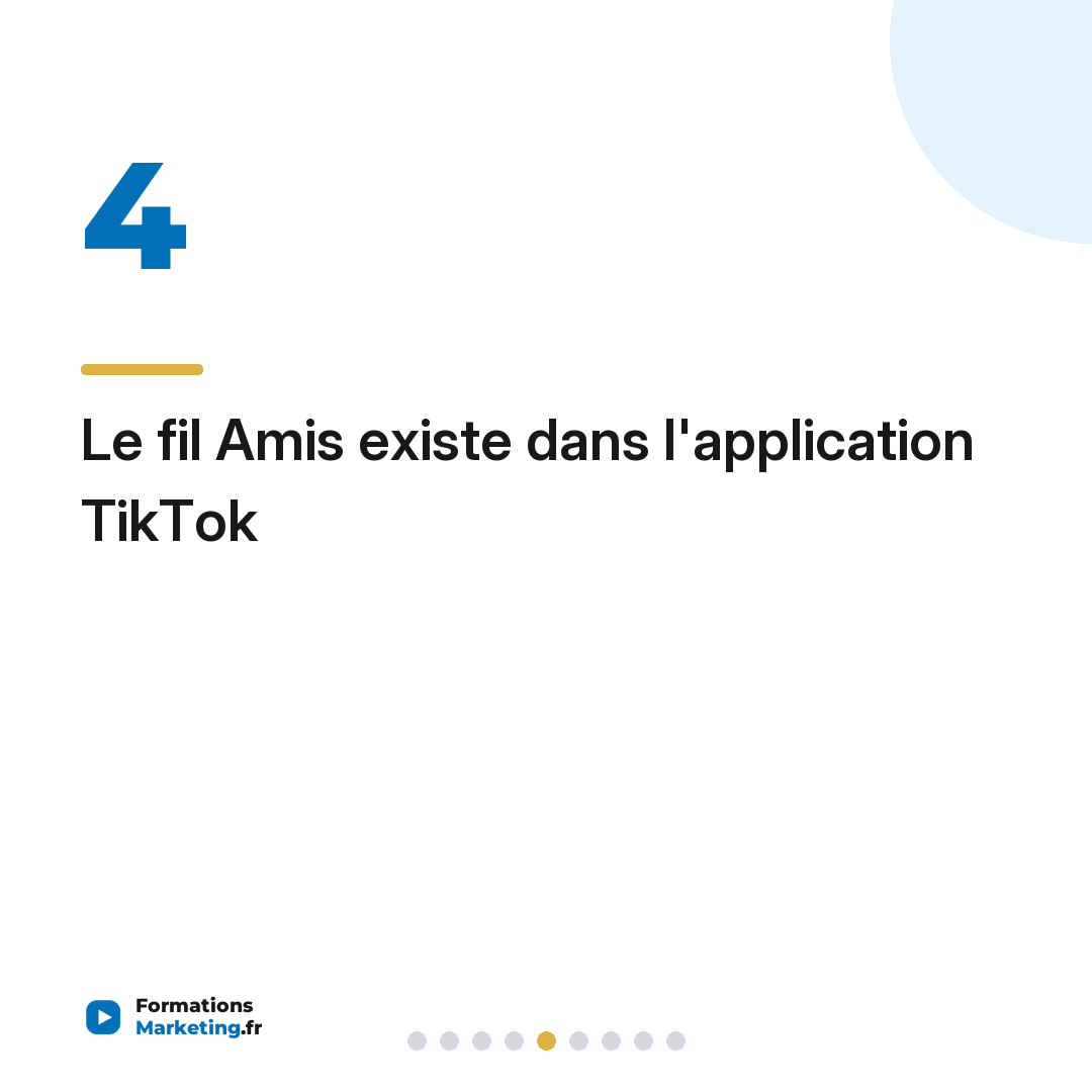 Le fil Amis existe dans l'application TikTok