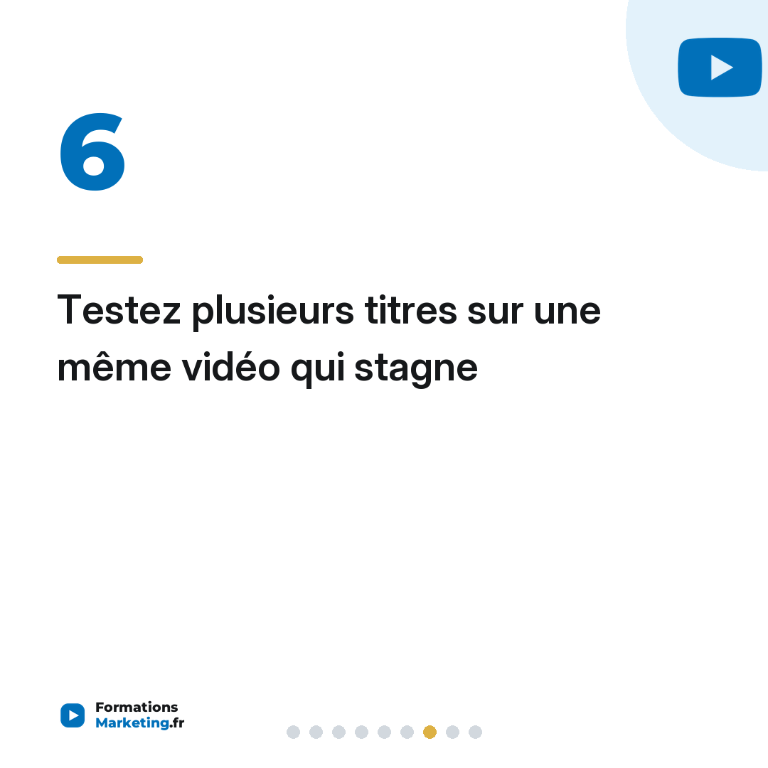 Testez plusieurs titres sur une même vidéo qui stagne