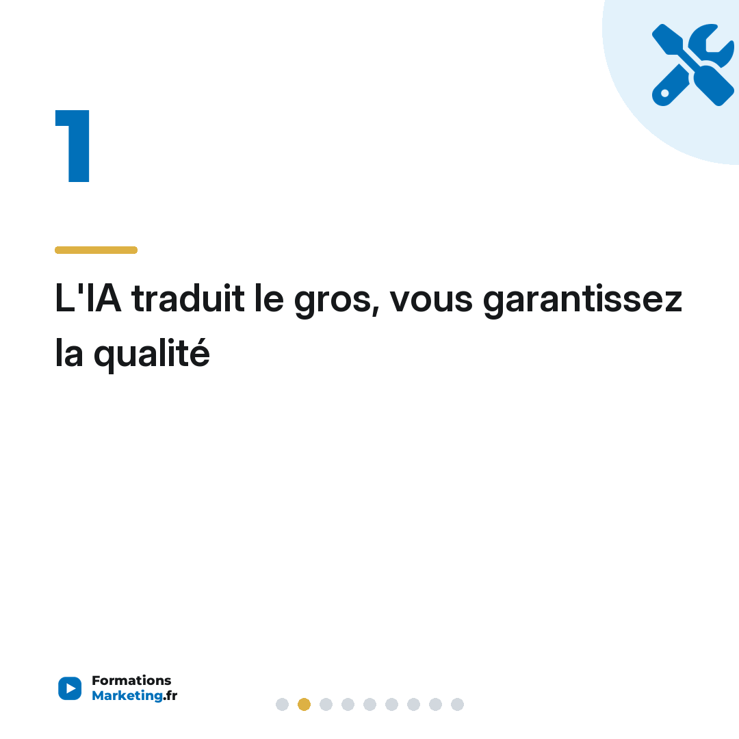 L'IA traduit le gros, vous garantissez la qualité