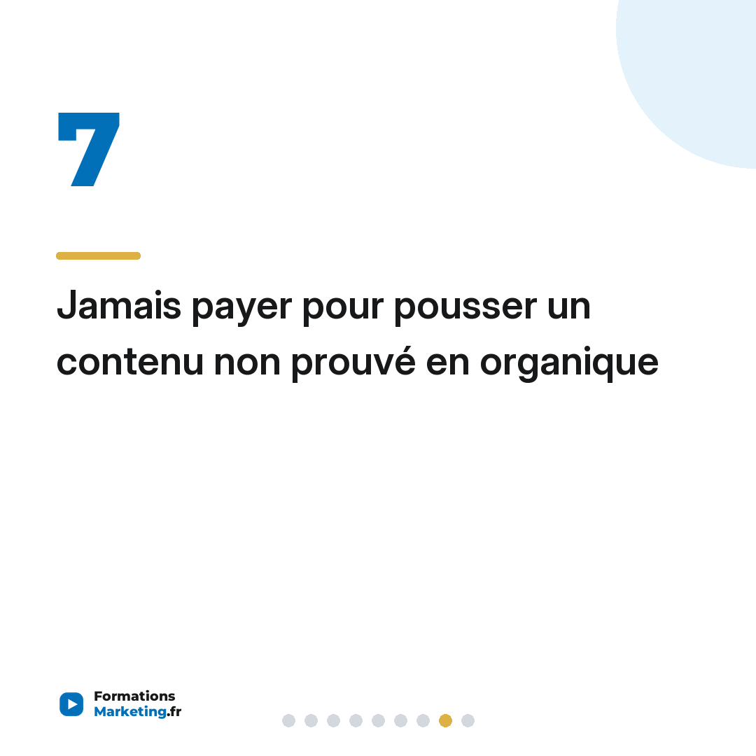 trafic shopify carrousel 8 Jamais payer pour pousser un contenu non prouvé en organique