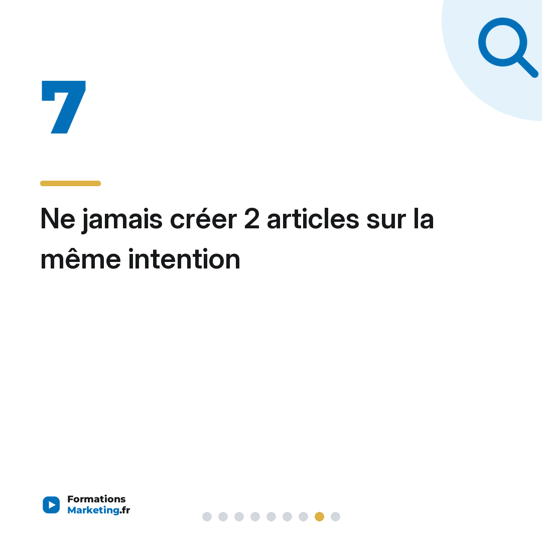 Ne jamais créer 2 articles sur la même intention