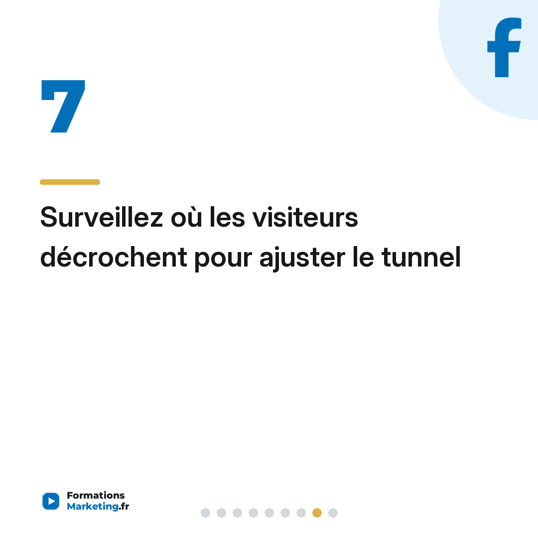 Surveillez où les visiteurs décrochent pour ajuster le tunnel
