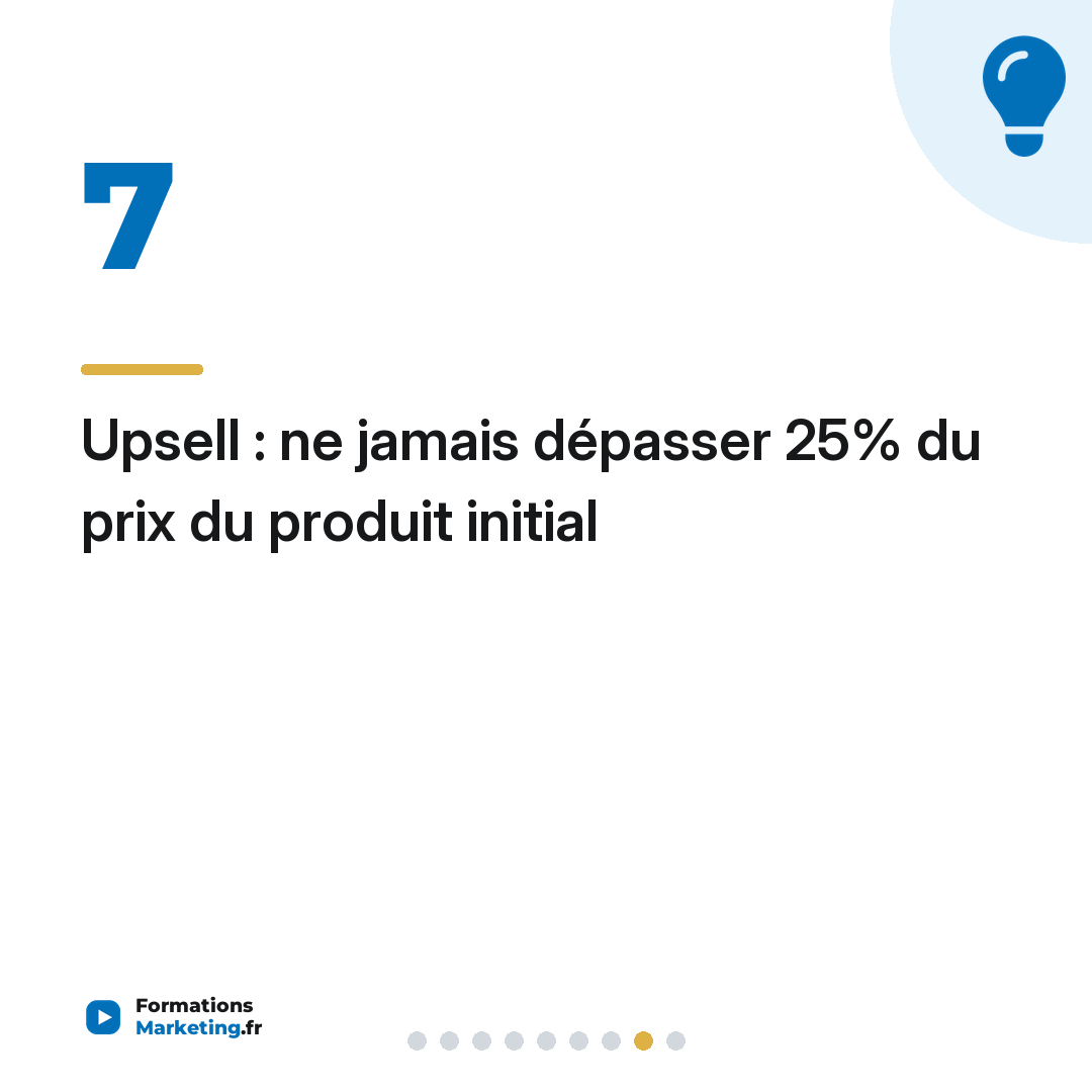 Upsell : ne jamais dépasser 25% du prix du produit initial