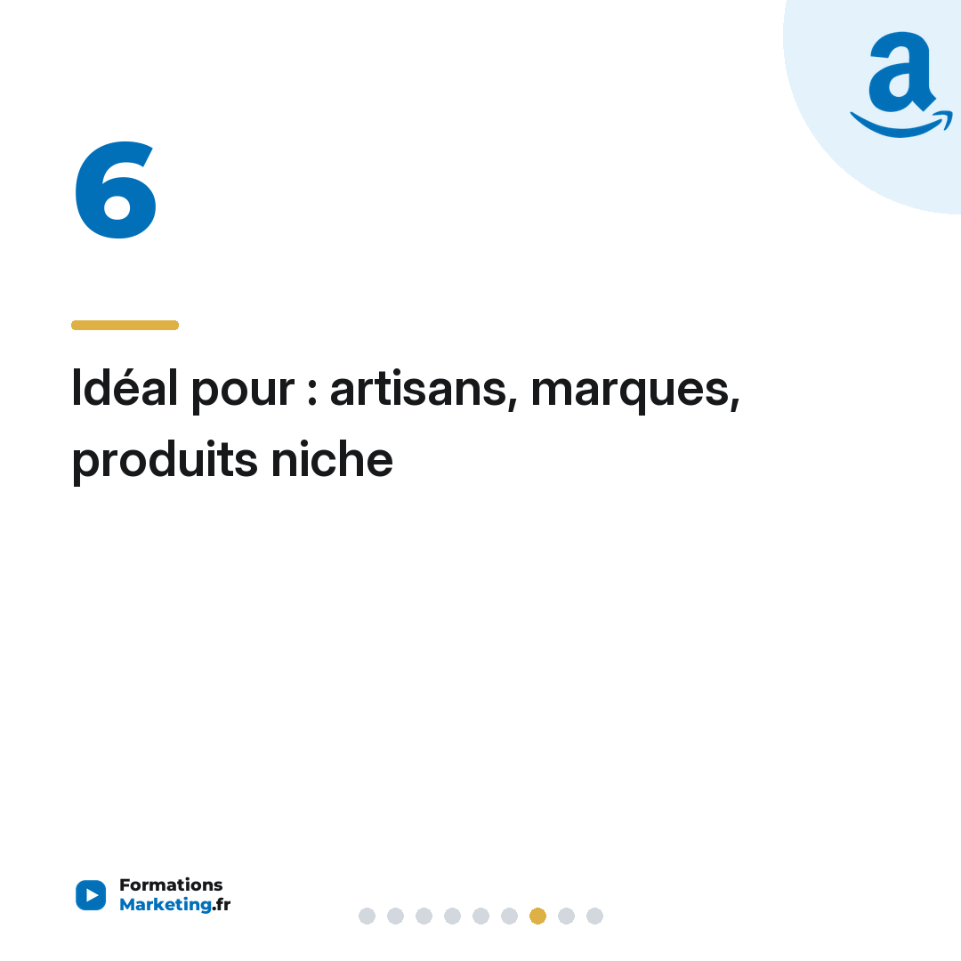 Idéal pour : artisans, marques, produits niche