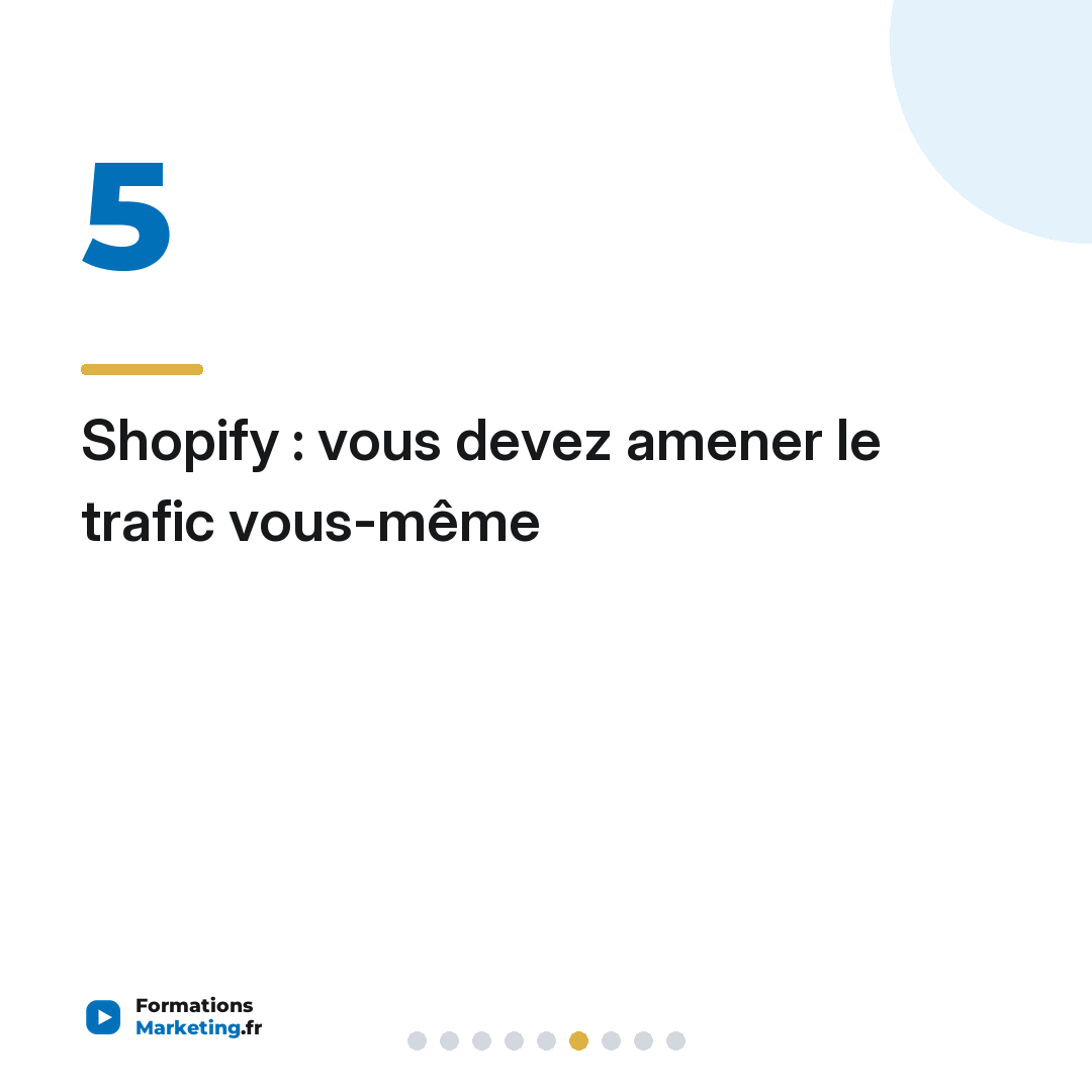 Shopify : vous devez amener le trafic vous-même