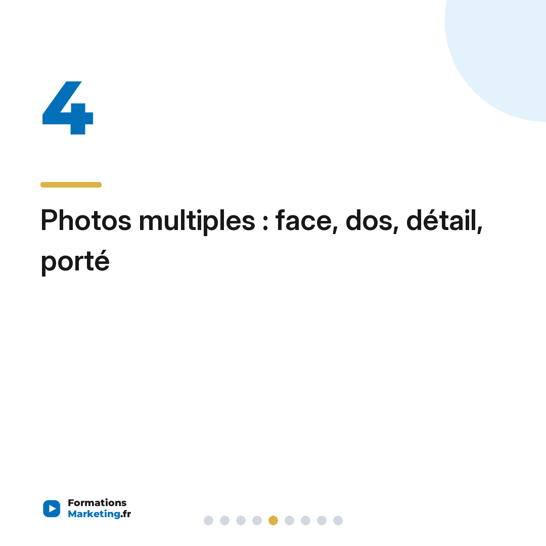 Photos multiples : face, dos, détail, porté