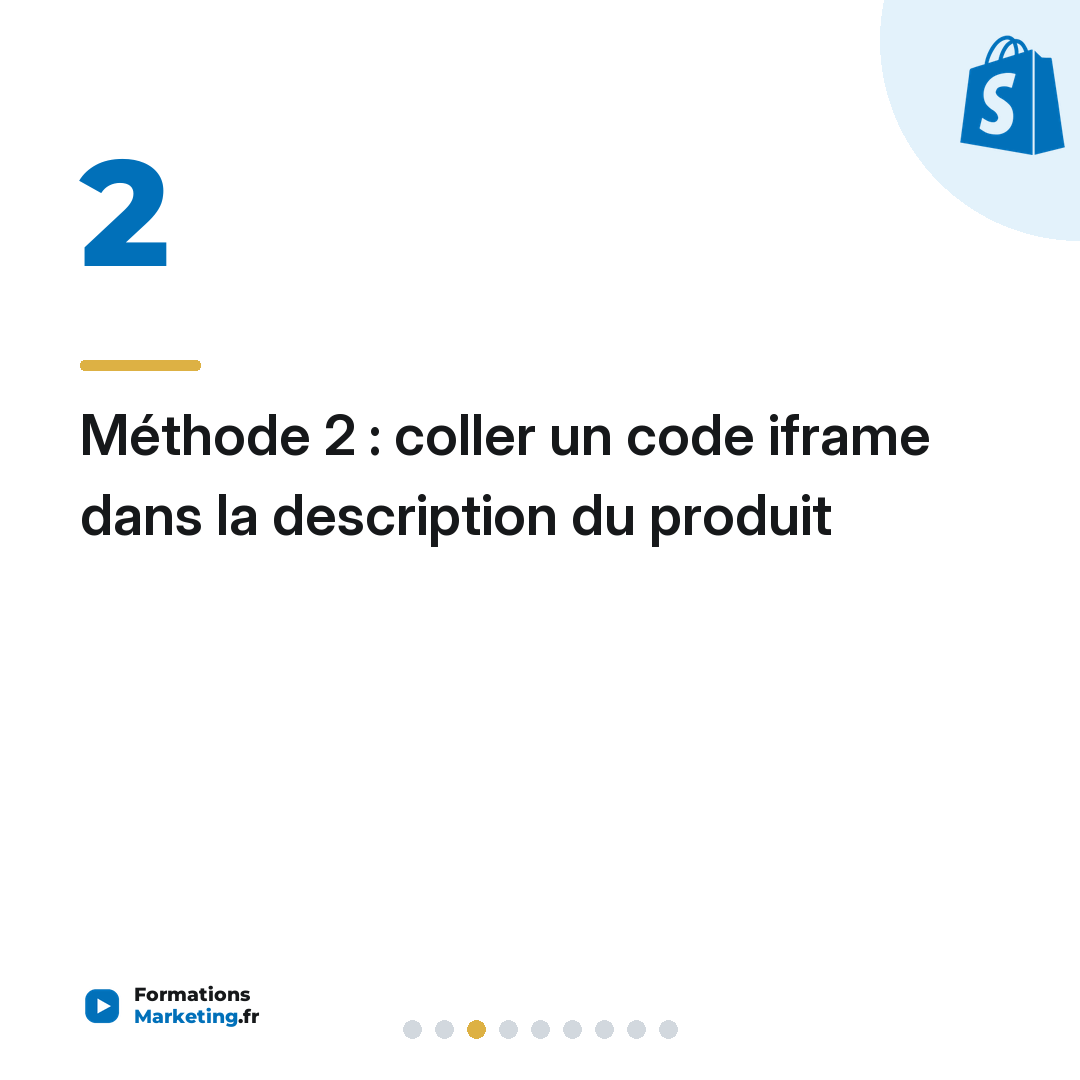 Méthode 2 : coller un code iframe dans la description du produit