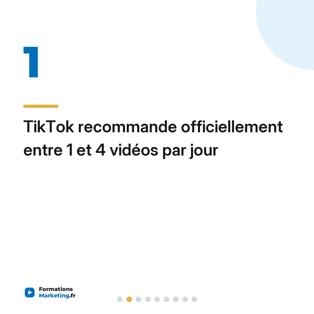 TikTok recommande officiellement entre 1 et 4 vidéos par jour