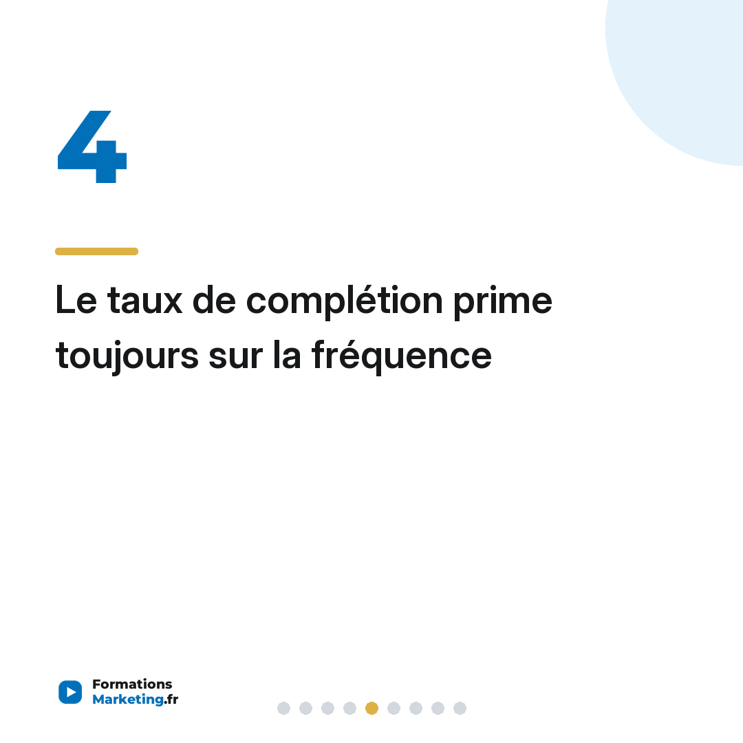 Le taux de complétion prime toujours sur la fréquence