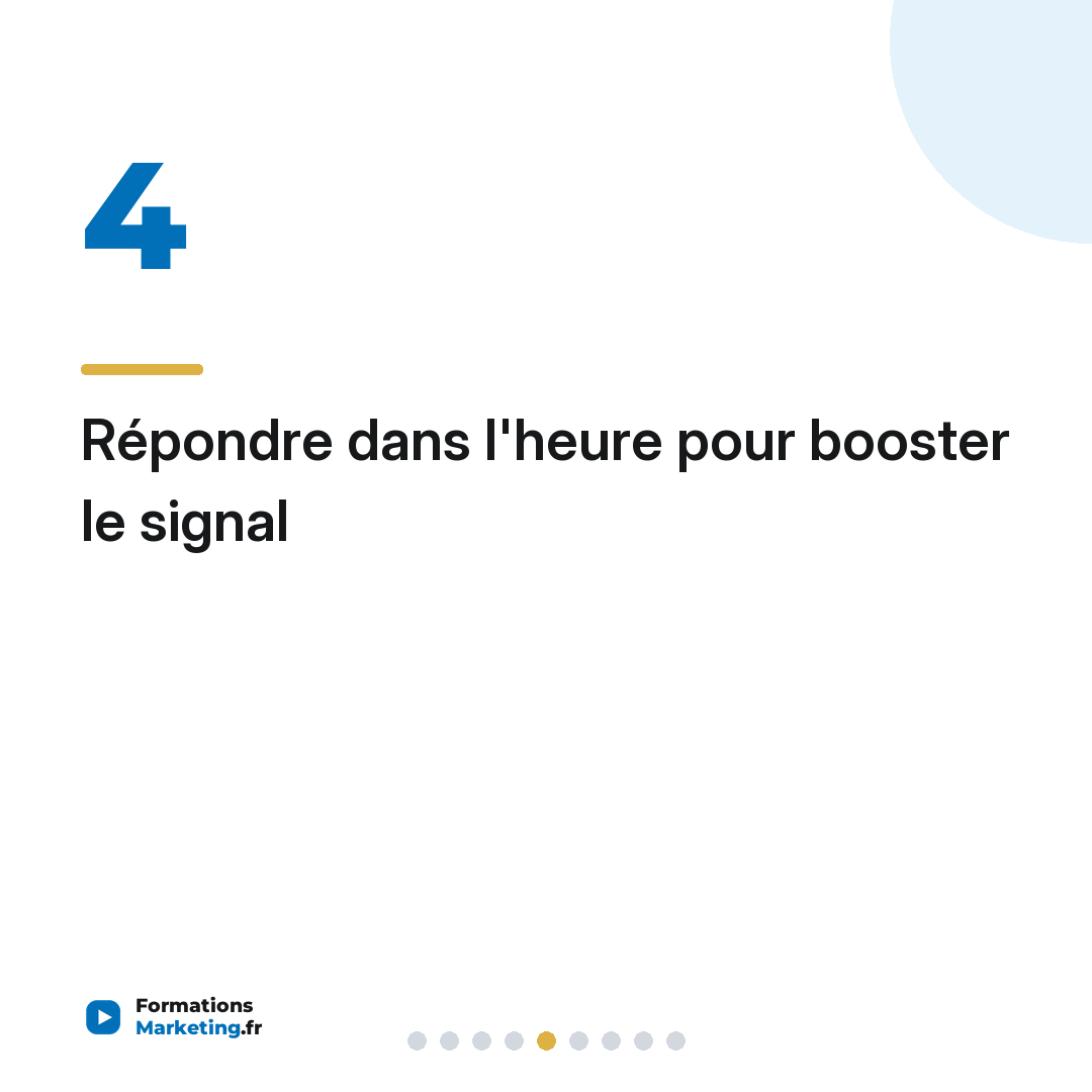 Répondre dans l'heure pour booster le signal