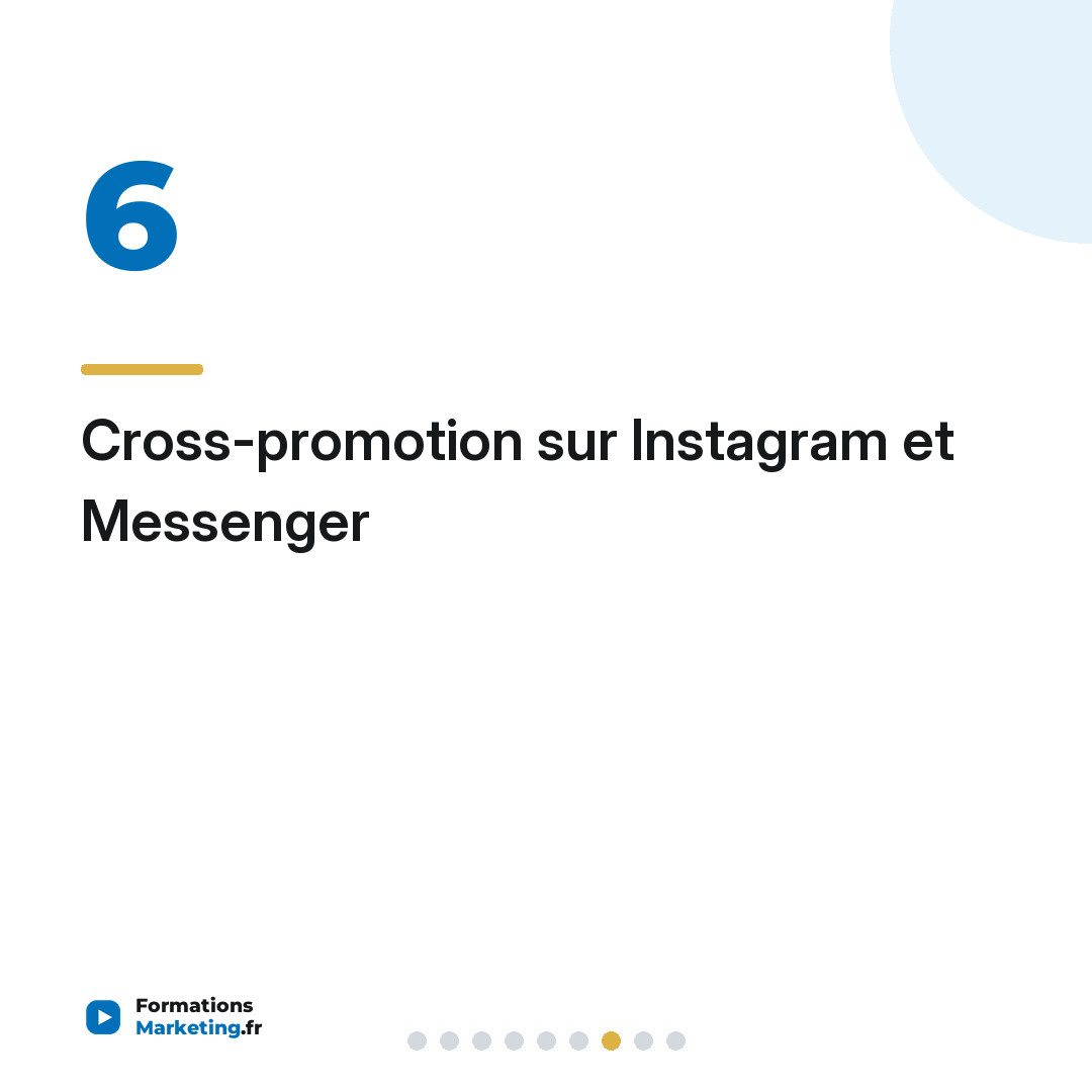 Cross-promotion sur Instagram et Messenger