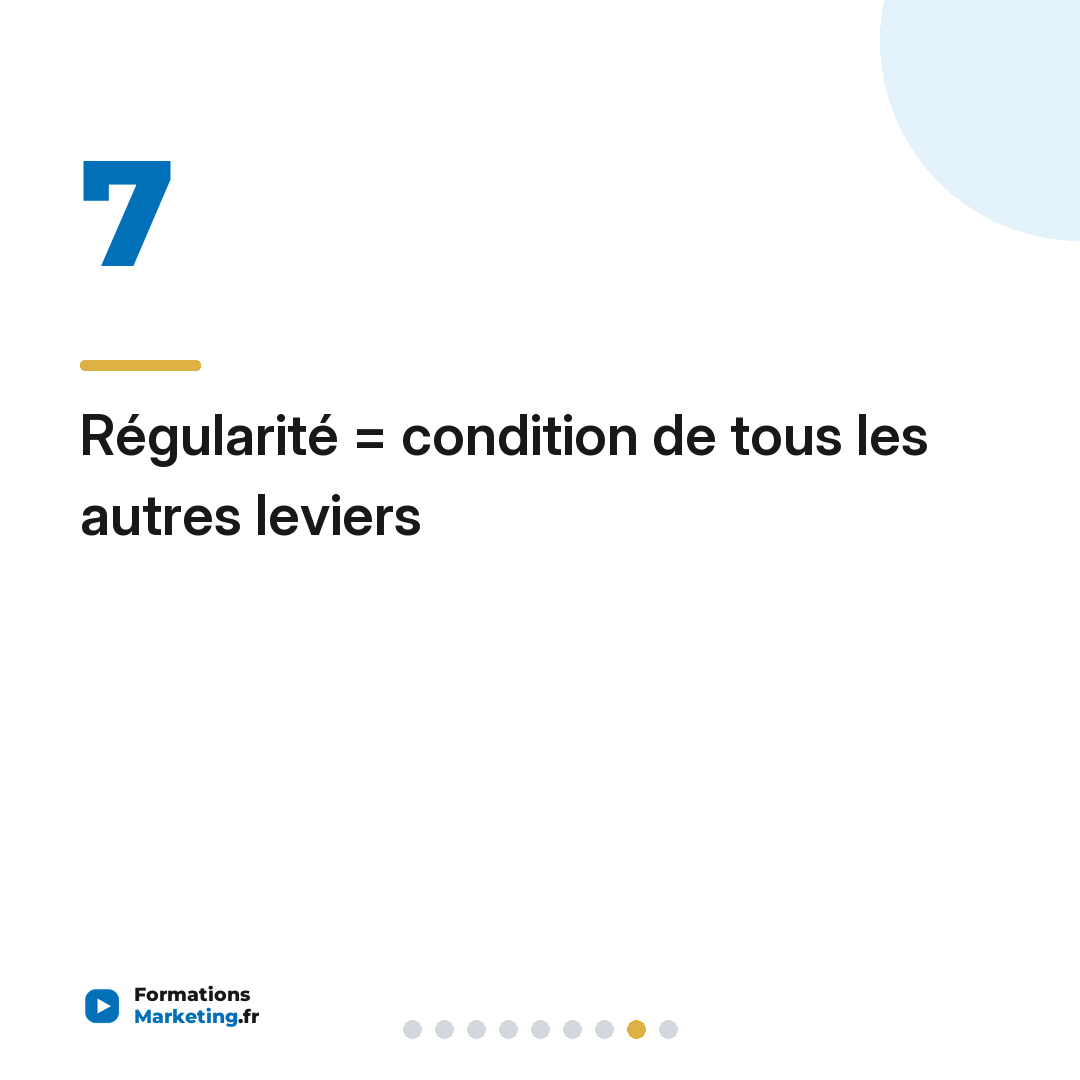 Régularité = condition de tous les autres leviers