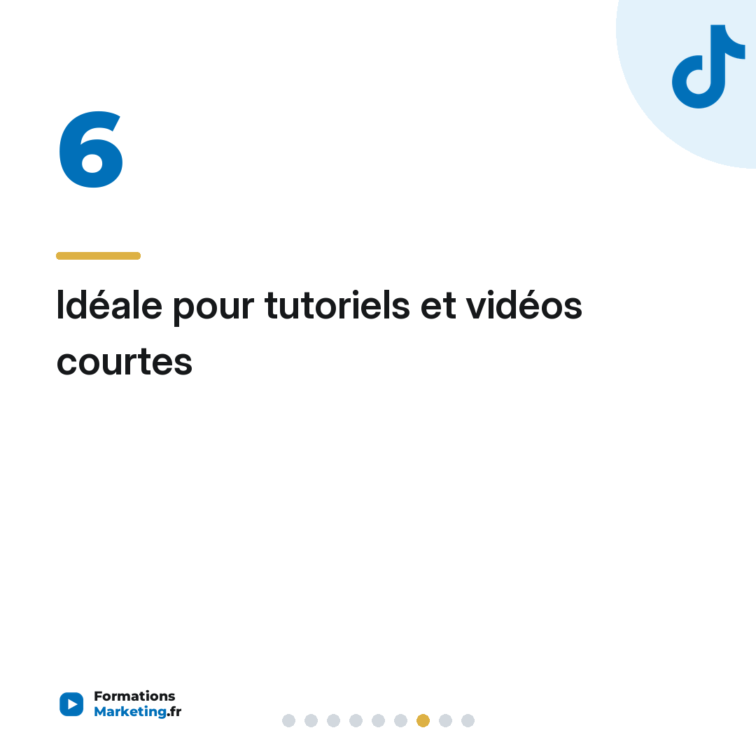 Idéale pour tutoriels et vidéos courtes