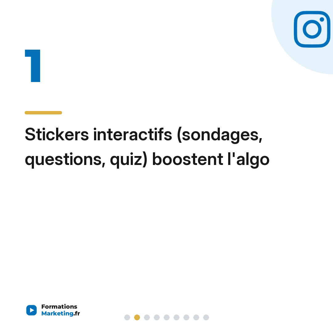 Stickers interactifs (sondages, questions, quiz) boostent l'algo