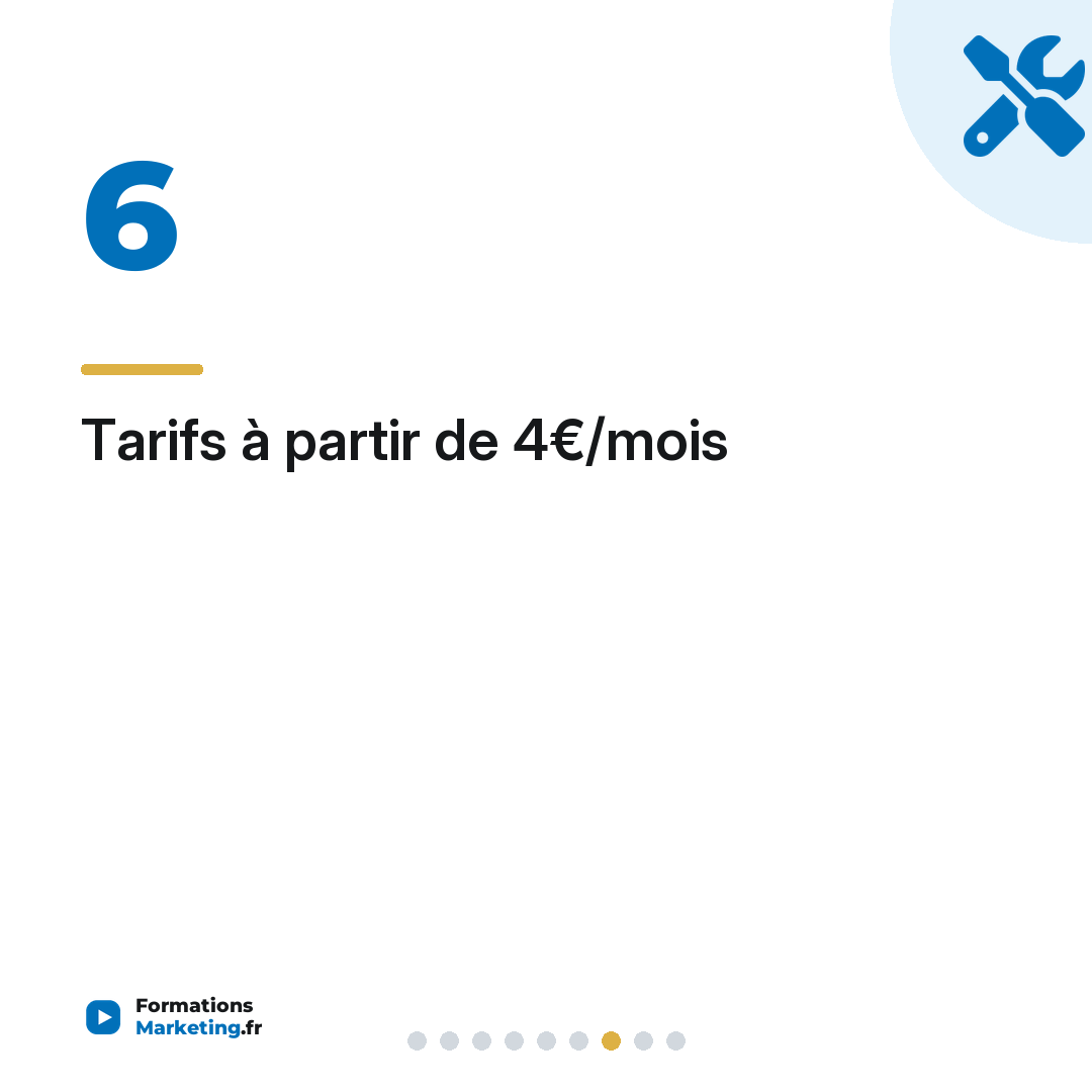 Tarifs à partir de 4€/mois