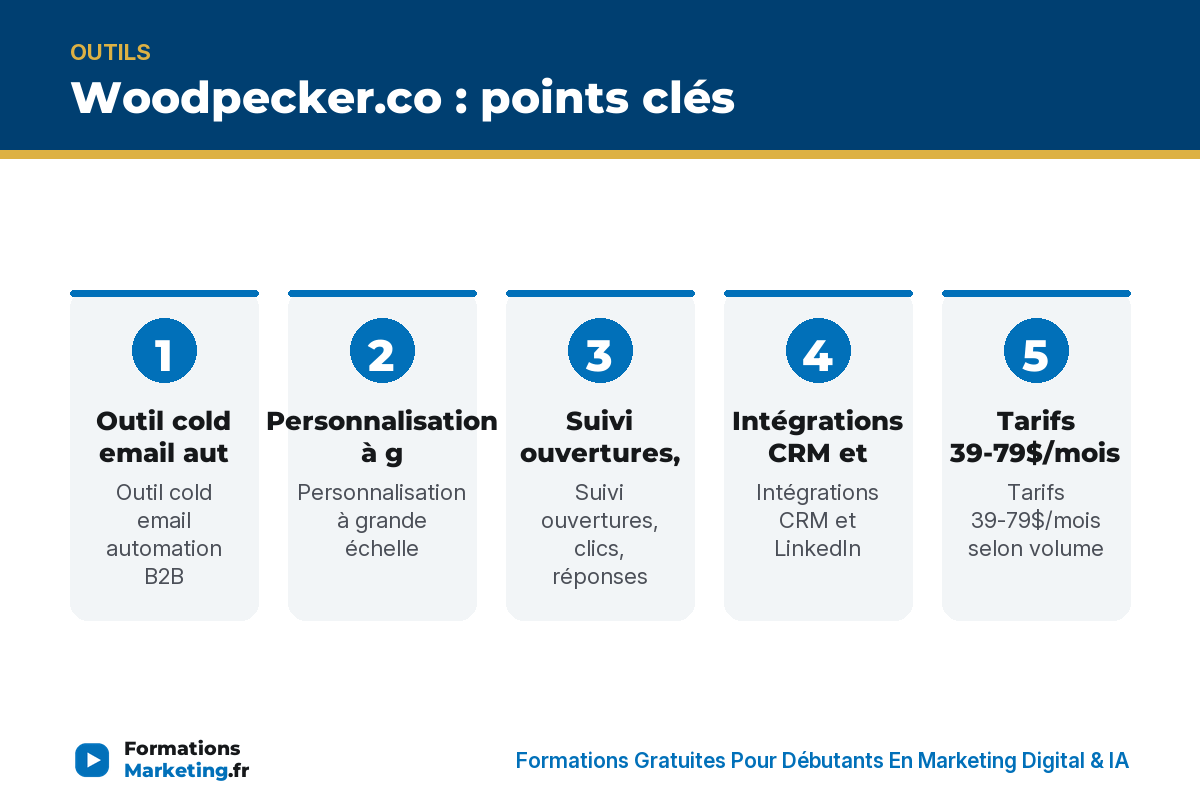 woodpecker infographie Woodpecker.co : points clés - formationsmarketing.fr